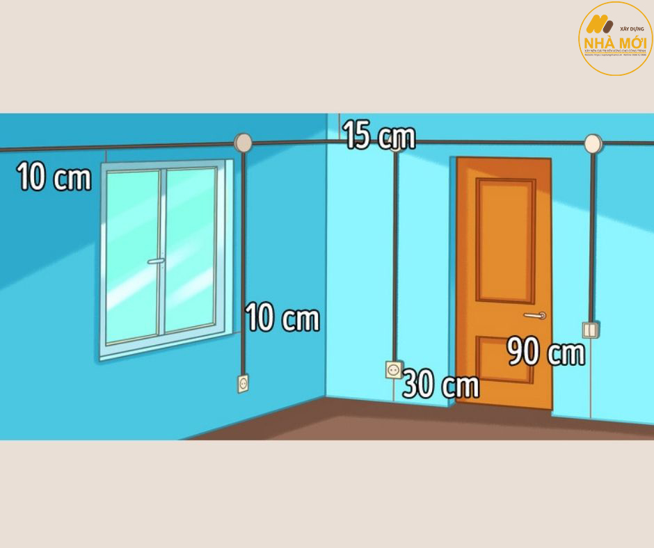 Bố trí công tắc, ổ cắm phải đảm bảo khoảng cách, cao độ