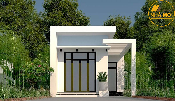 Nhà cấp 4 mái bằng thường có thiết kế mặt tiền đơn giản, không quá cầu kỳ