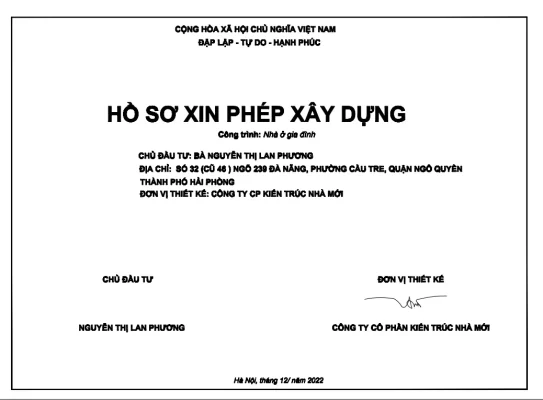 Hồ sơ xin phép xây dựng