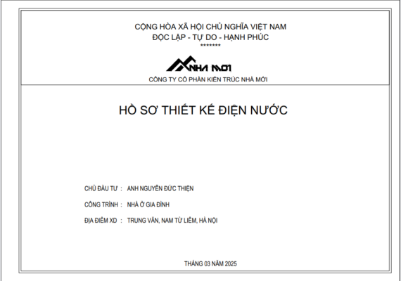 Công ty cổ phần Kiến trúc Nhà Mới lưu trữ đầy đủ hồ sơ thiết kế xây nhà trọn gói