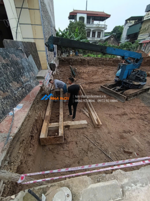 Mặt bằng đã dọn dẹp trước khi thi công ép móng cọc