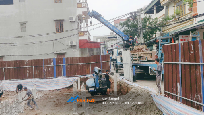 Thi công ép cọc móng