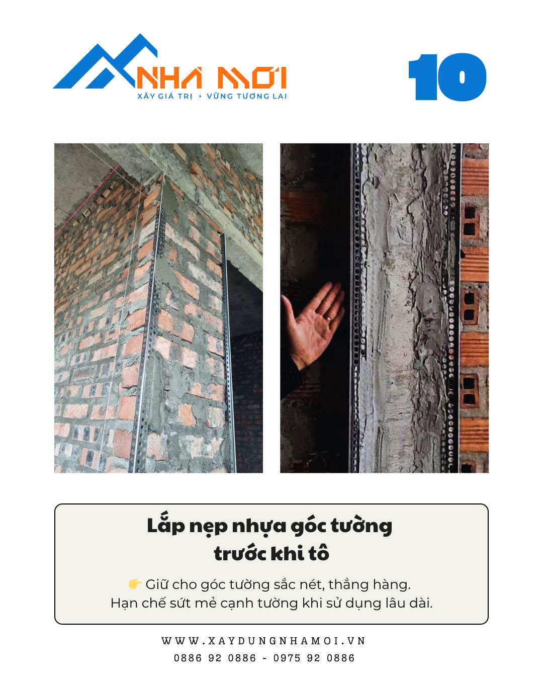 Nẹp nhựa góc tường giúp hạn chế sứt mẻ