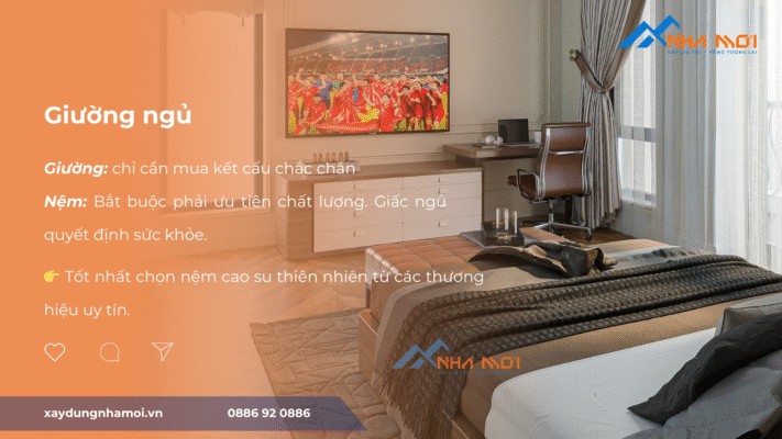 5 hạng mục phải đầu tư khi hoàn thiện nội thất: Giường ngủ - Nệm