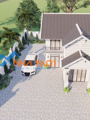 Alternative view of Nhà 2 tầng chữ L Mái Thái - Thiết kế cho Anh Khiêm Thái Bình