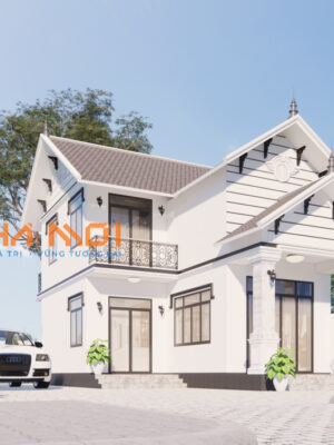 Nhà 2 tầng chữ L Mái Thái - Thiết kế cho Anh Khiêm Thái Bình