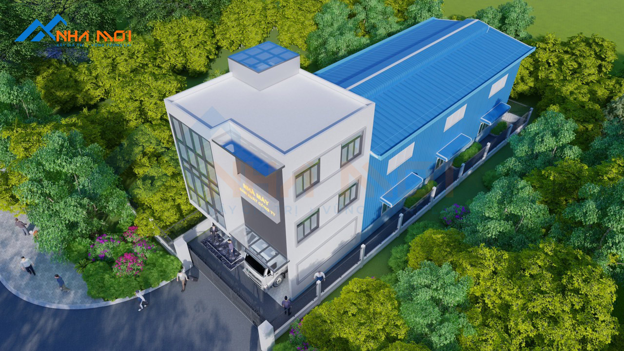 Thiết Kế Và Thi Công Nhà Xưởng Kết Hợp Văn Phòng - Ảnh 2