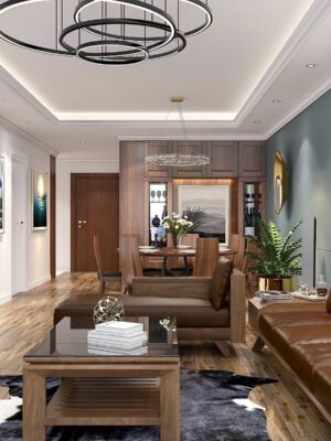 Thiết kế nội thất chung cư 100m2 hiện đại | Gỗ sồi Mỹ cao cấp