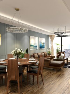 Thiết kế nội thất chung cư 100m2 hiện đại | Gỗ sồi Mỹ cao cấp - Ảnh 12